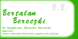 bertalan bereczki business card